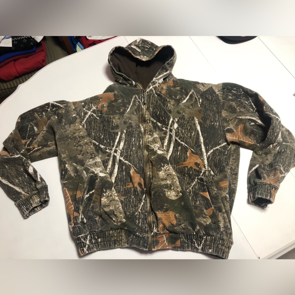 Camo Full-Zip Hooded Sweatshirt - Brown/Green